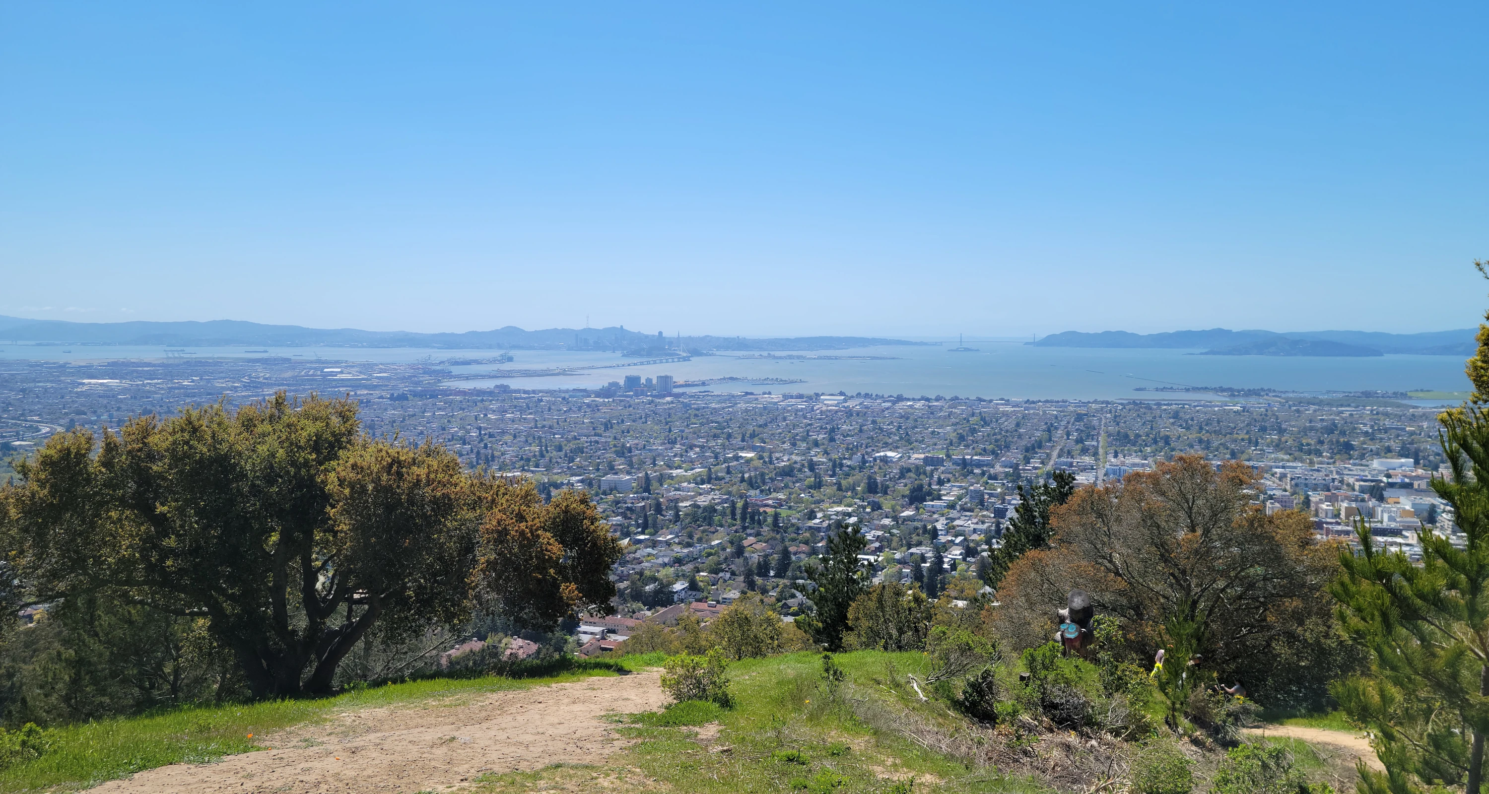 Picture of the bay as visible from the top of Picnic View Ridge in the Berkeley Hills.